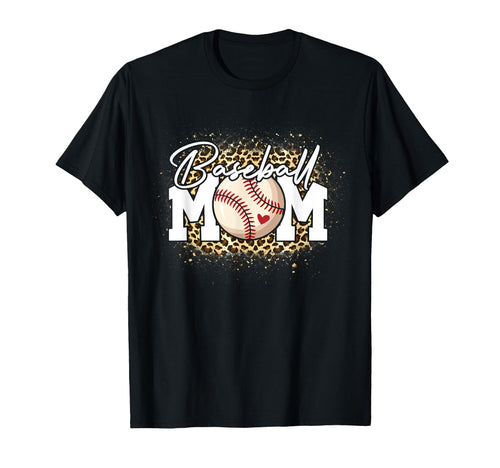 Bleached Baseball Mom Leopard Baseball T-Shirt - Custom Art Print Unisex - T-Shirt, Sweatshirt, Hoodie