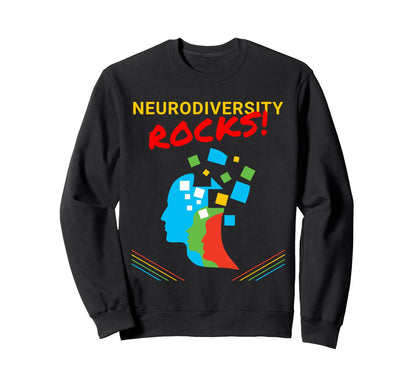 Neurodiversity Rocks Space Sweatshirt - Aesthetic Graphic Men Women - T-Shirt, Sweatshirt, Hoodie