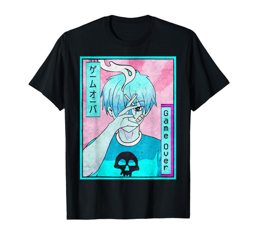 Game Over Emo Anime Vaporwave T-Shirt - Streetwear Style Men Women - T-Shirt, Sweatshirt, Hoodie
