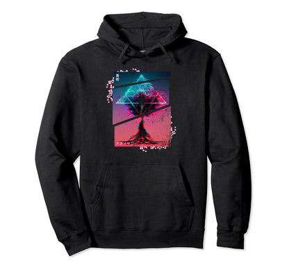 Retrowave Roots Tree Indie Life And Lofi Hoodie - Unique Graphic Unisex - T-Shirt, Sweatshirt, Hoodie