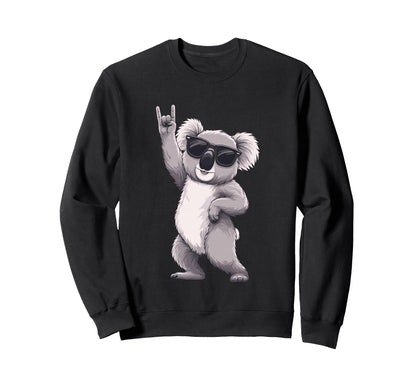 Koala Rock Hand Sign Sunglasses Sweatshirt - Casual Everyday Wear Unisex - T-Shirt, Sweatshirt, Hoodie