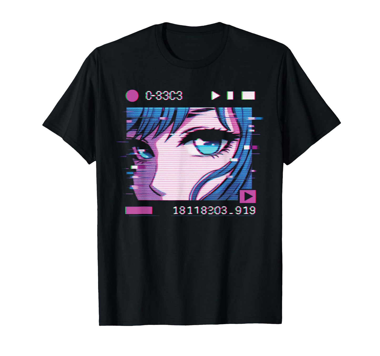 Anime Vaporwave Aesthetic Glitch T-Shirt - Streetwear Style for Adults - T-Shirt, Sweatshirt, Hoodie