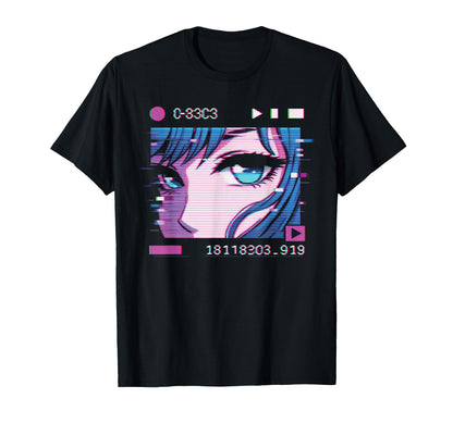 Anime Vaporwave Aesthetic Glitch T-Shirt - Streetwear Style for Adults - T-Shirt, Sweatshirt, Hoodie
