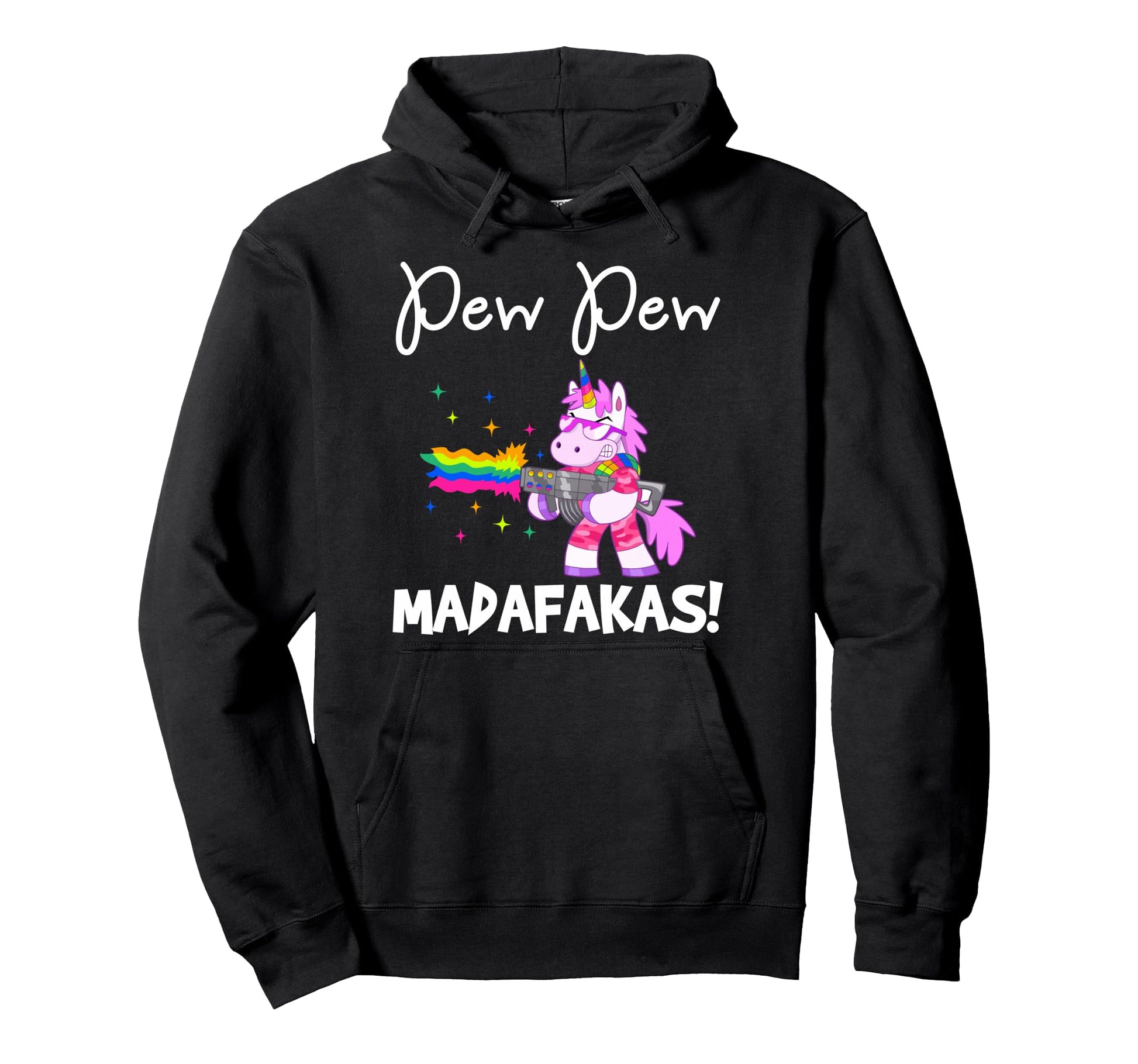 Pew Madafakas Funny Fantasy Unicorn Hoodie - Graphic Print Men Women - T-Shirt, Sweatshirt, Hoodie