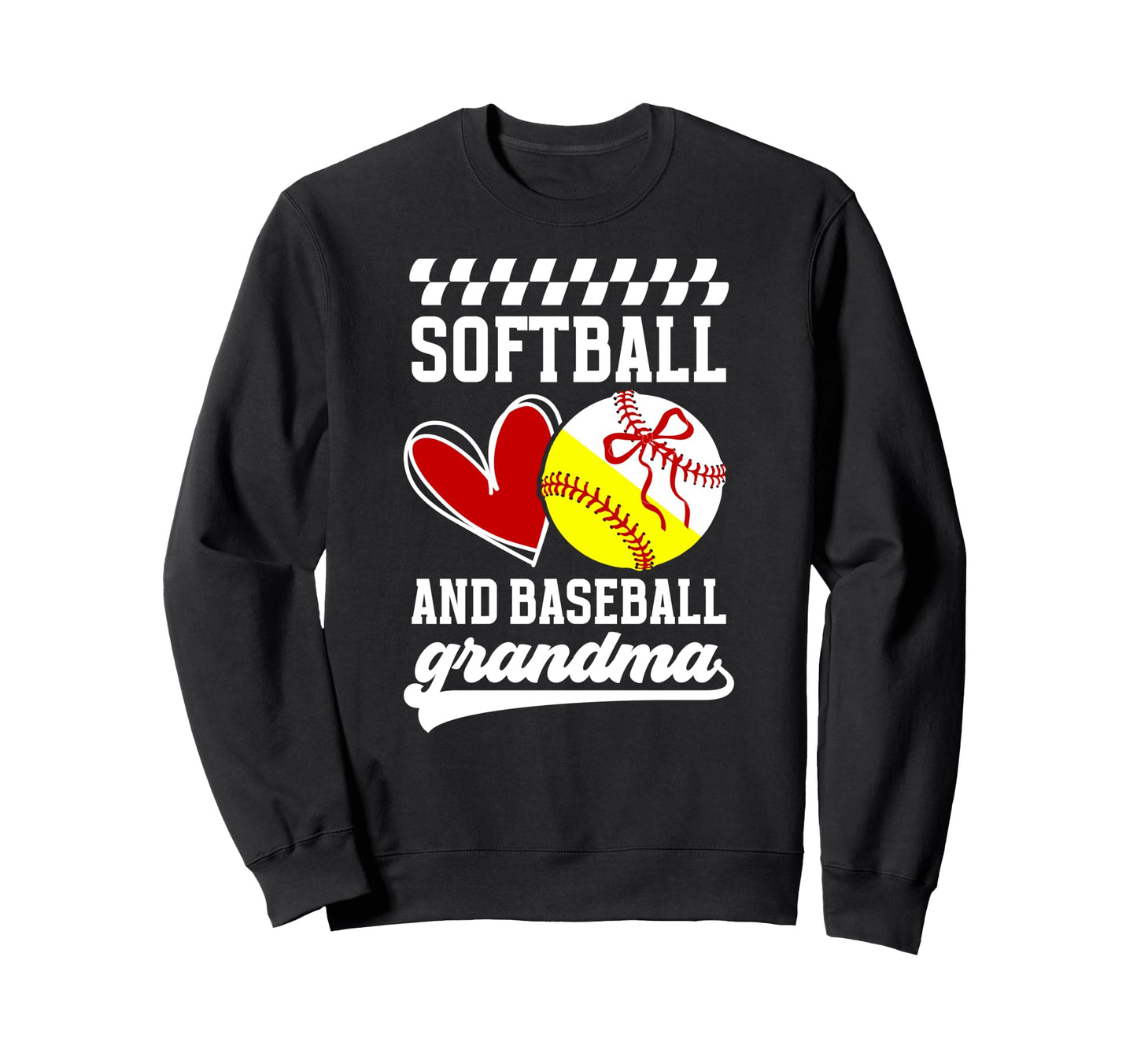 Softball And Baseball Grandma Baseball Sweatshirt - Unique Graphic Unisex - T-Shirt, Sweatshirt, Hoodie