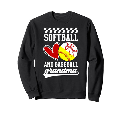 Softball And Baseball Grandma Baseball Sweatshirt - Unique Graphic Unisex - T-Shirt, Sweatshirt, Hoodie