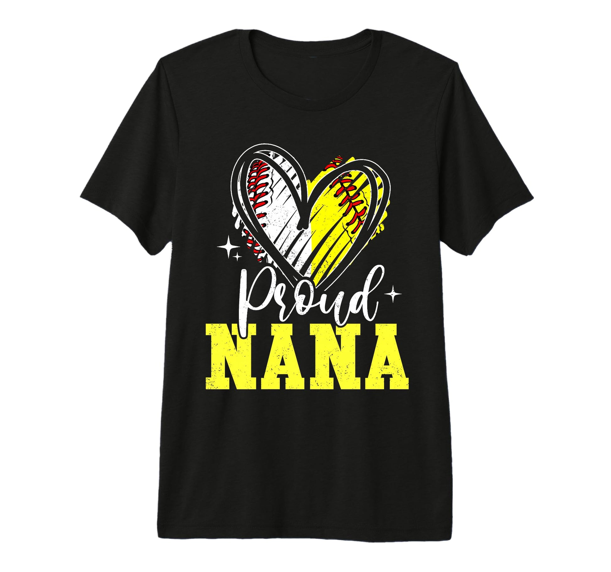 Proud Nana Baseball Softball Heart T-Shirt - Streetwear Style Unisex - T-Shirt, Sweatshirt, Hoodie