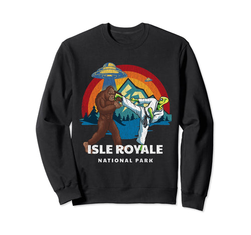 Isle Royale National Park Bigfoot Alien Sweatshirt - Unique Graphic Unisex - T-Shirt, Sweatshirt, Hoodie