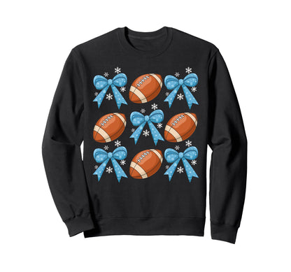 Bow Football Coquette Football Mom Sweatshirt - Minimalist Print Men Women - T-Shirt, Sweatshirt, Hoodie