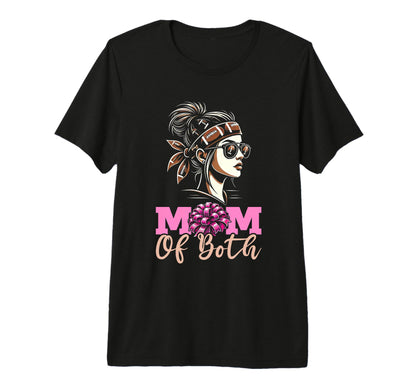 Mom Both Football Cheerleading Cheer T-Shirt - Minimalist Print for Adults - T-Shirt, Sweatshirt, Hoodie