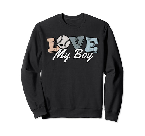 Baseball Mom Love My Funny Casual Sweatshirt - Minimalist Print for Adults - T-Shirt, Sweatshirt, Hoodie