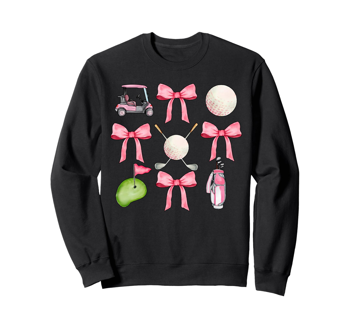 Golf Coquette Bow Golf Ball Mom Sweatshirt - Fun Novelty Design for Adults - T-Shirt, Sweatshirt, Hoodie