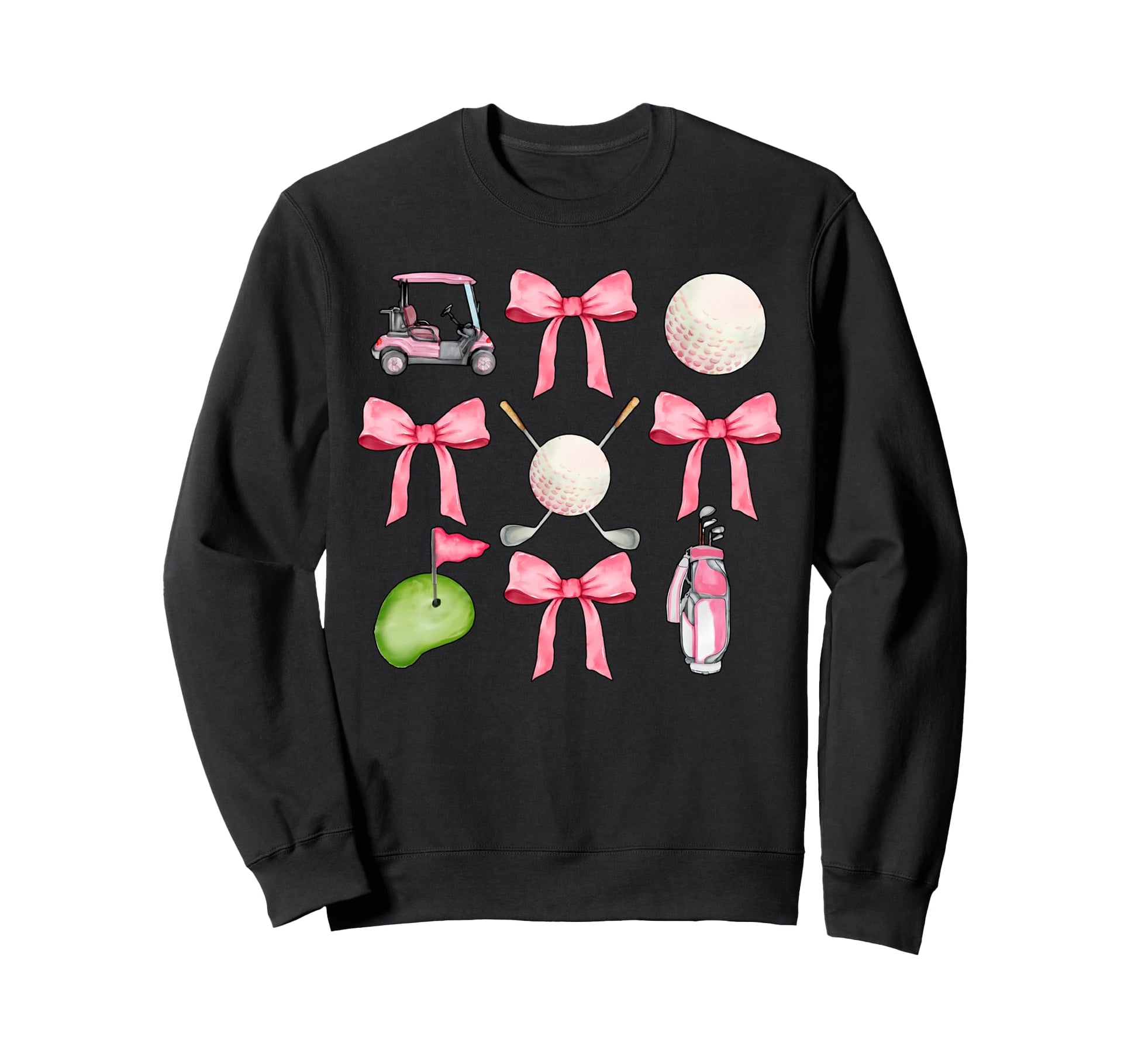 Golf Coquette Bow Golf Ball Mom Sweatshirt - Fun Novelty Design for Adults - T-Shirt, Sweatshirt, Hoodie