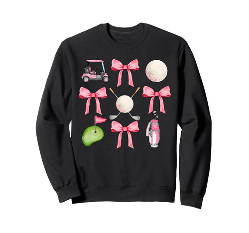 Golf Coquette Bow Golf Ball Mom Sweatshirt - Fun Novelty Design for Adults - T-Shirt, Sweatshirt, Hoodie