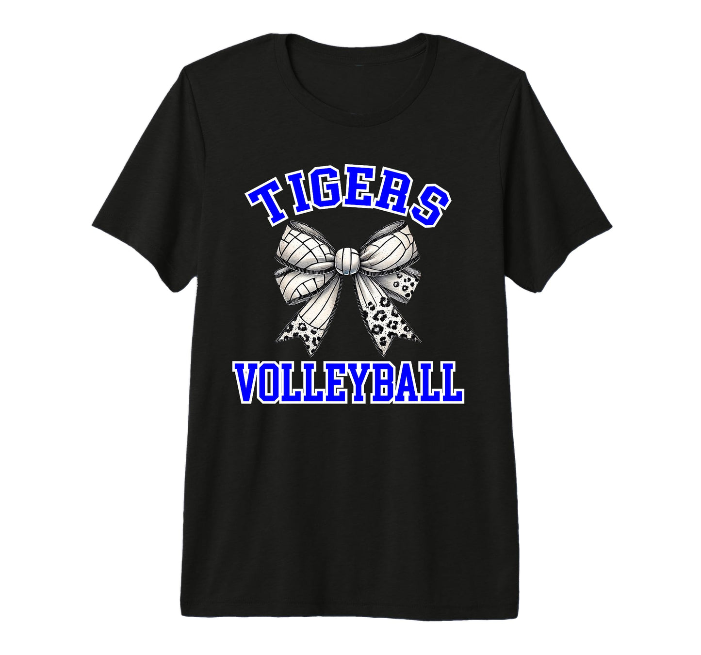 Blue Tigers Volleyball Coquette Bow T-Shirt - Aesthetic Graphic Unisex - T-Shirt, Sweatshirt, Hoodie