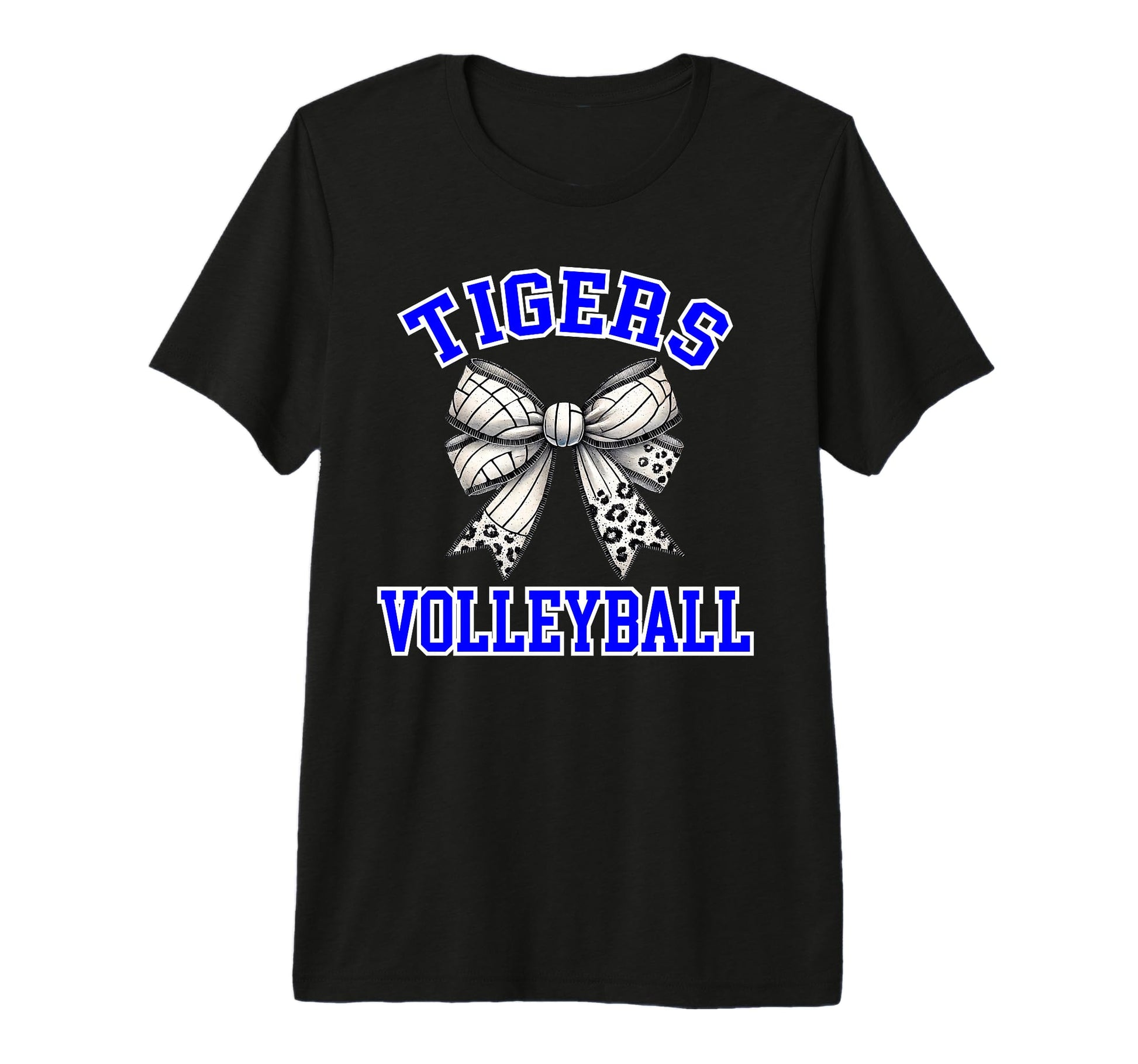 Blue Tigers Volleyball Coquette Bow T-Shirt - Aesthetic Graphic Unisex - T-Shirt, Sweatshirt, Hoodie