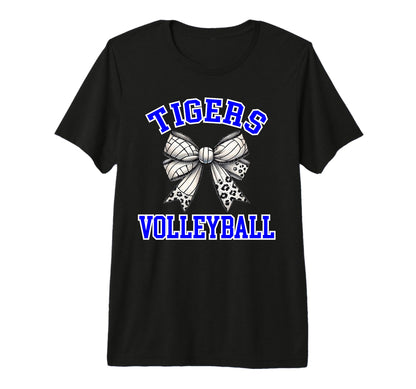 Blue Tigers Volleyball Coquette Bow T-Shirt - Aesthetic Graphic Unisex - T-Shirt, Sweatshirt, Hoodie
