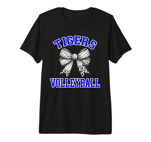 Blue Tigers Volleyball Coquette Bow T-Shirt - Aesthetic Graphic Unisex - T-Shirt, Sweatshirt, Hoodie