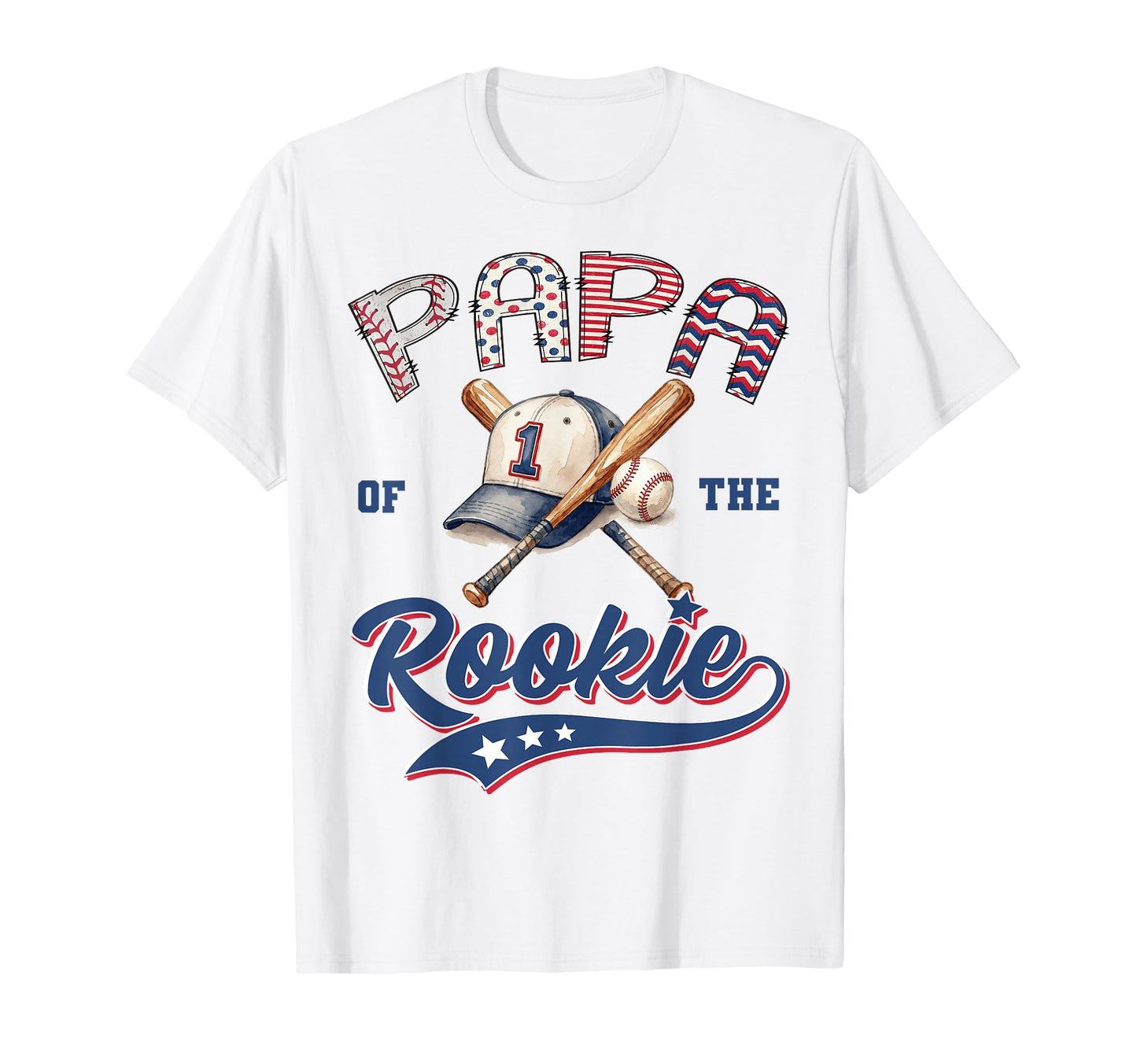 Papa Rookie Year 1St Birthday Baseball T-Shirt - Unique Graphic Men Women - T-Shirt, Sweatshirt, Hoodie