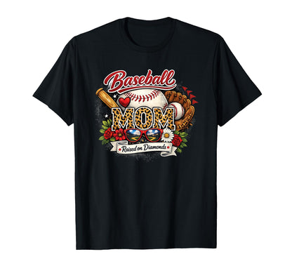 Grunge Baseball Mom Raised Diamonds T-Shirt - Graphic Print Men Women - T-Shirt, Sweatshirt, Hoodie