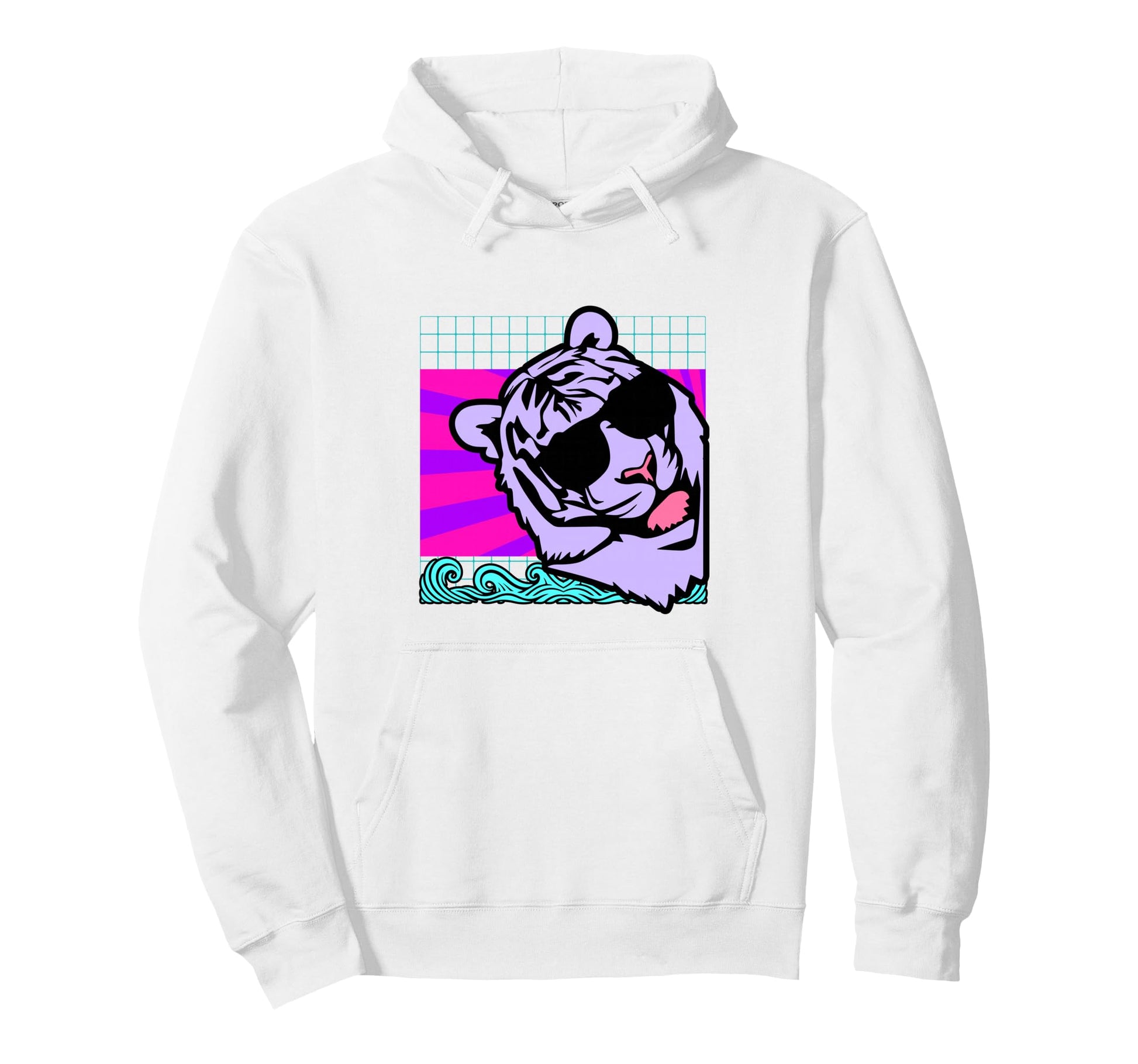 Aesthetic Vaporwave Outfits Lion Vaporwave Hoodie - Custom Art Print Unisex - T-Shirt, Sweatshirt, Hoodie