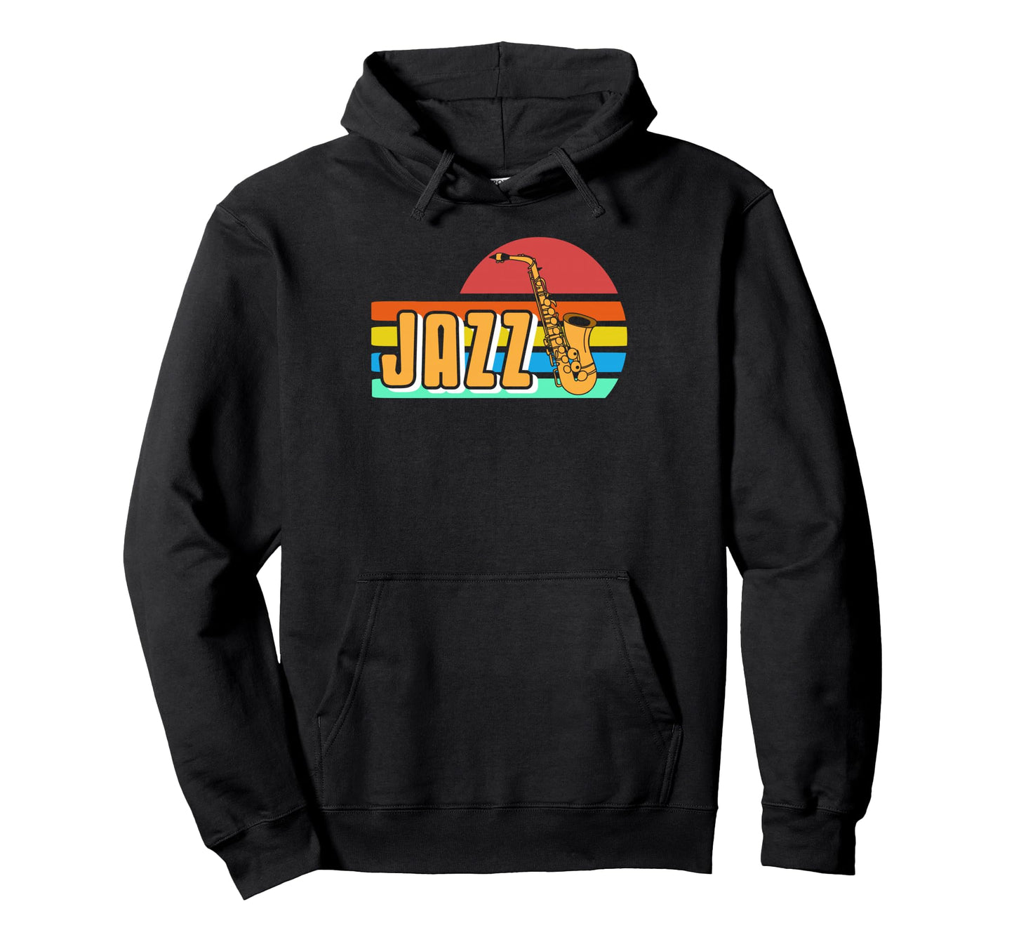 Jazz Saxophone Sunset Rainbow Music Hoodie - Graphic Print Unisex - T-Shirt, Sweatshirt, Hoodie