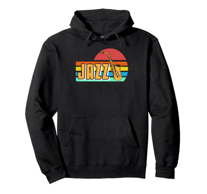 Jazz Saxophone Sunset Rainbow Music Hoodie - Graphic Print Unisex - T-Shirt, Sweatshirt, Hoodie