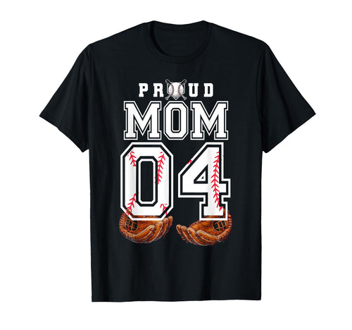 Proud Mom Baseball Player Number 4 T-Shirt - Aesthetic Graphic Men Women - T-Shirt, Sweatshirt, Hoodie