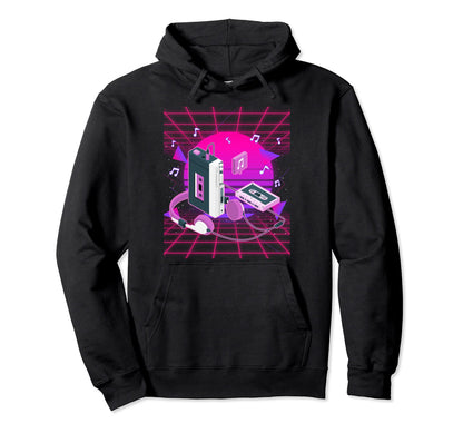 Vaporwave Aesthetic 80S Music Lover Hoodie - Unique Graphic Men Women - T-Shirt, Sweatshirt, Hoodie