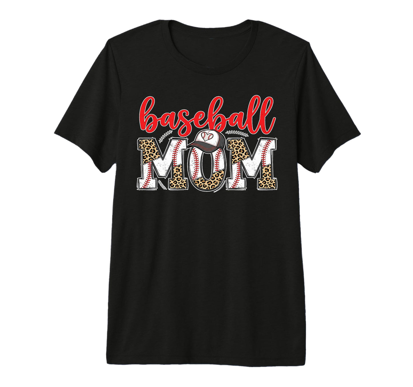 Baseball Mom Leopard Sports Mama Game T-Shirt - Aesthetic Graphic Unisex - T-Shirt, Sweatshirt, Hoodie