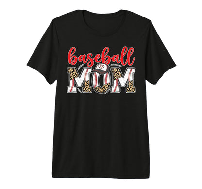 Baseball Mom Leopard Sports Mama Game T-Shirt - Aesthetic Graphic Unisex - T-Shirt, Sweatshirt, Hoodie