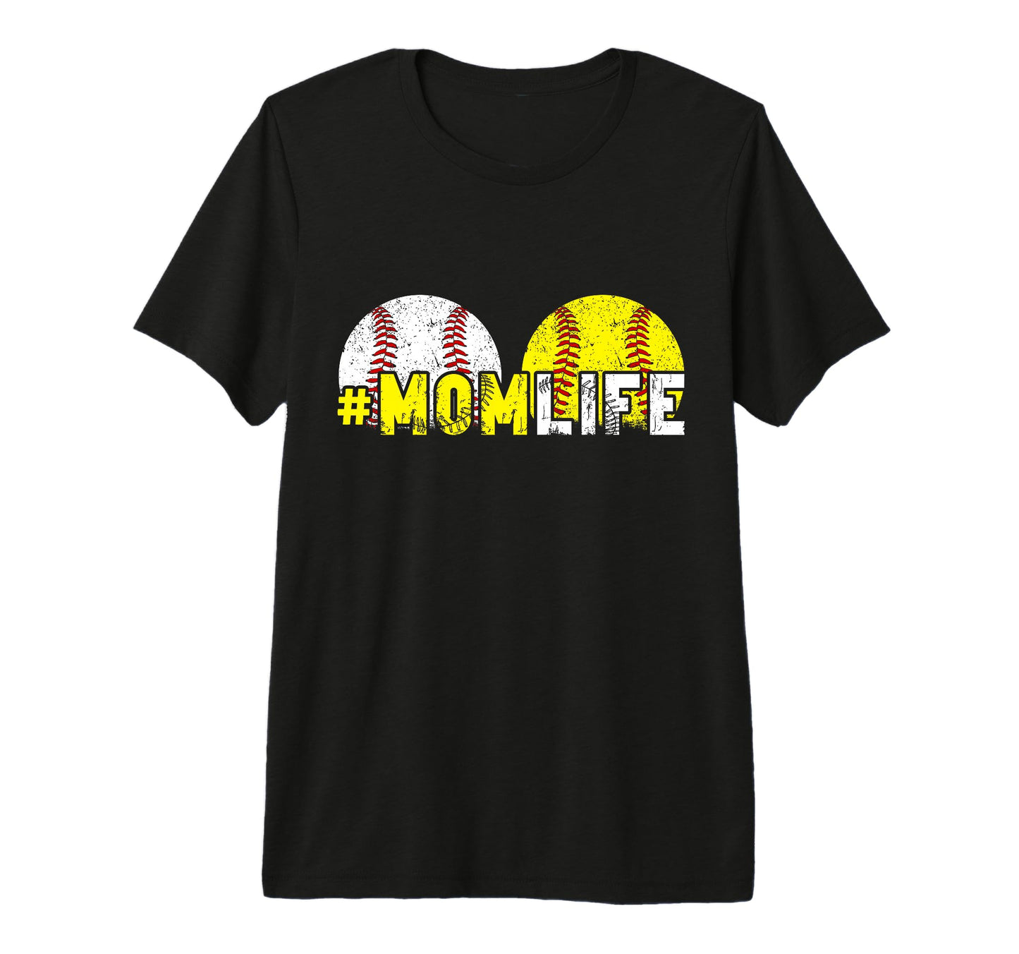 Mom Life Baseball Softball Player T-Shirt - Custom Art Print Unisex - T-Shirt, Sweatshirt, Hoodie
