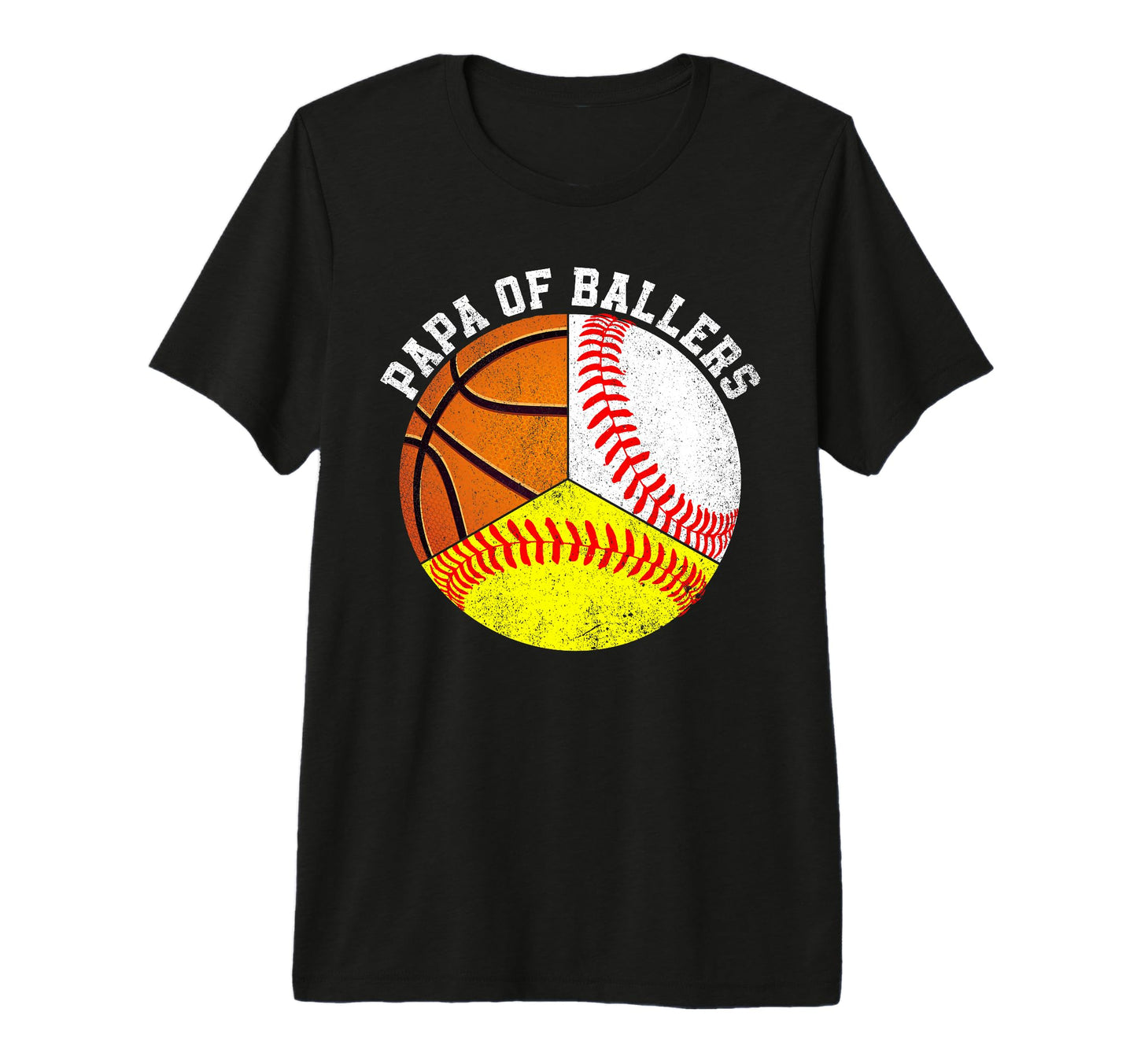 Mens Papa Ballers Funny Baseball Softball T-Shirt - Trendy Graphic Unisex - T-Shirt, Sweatshirt, Hoodie