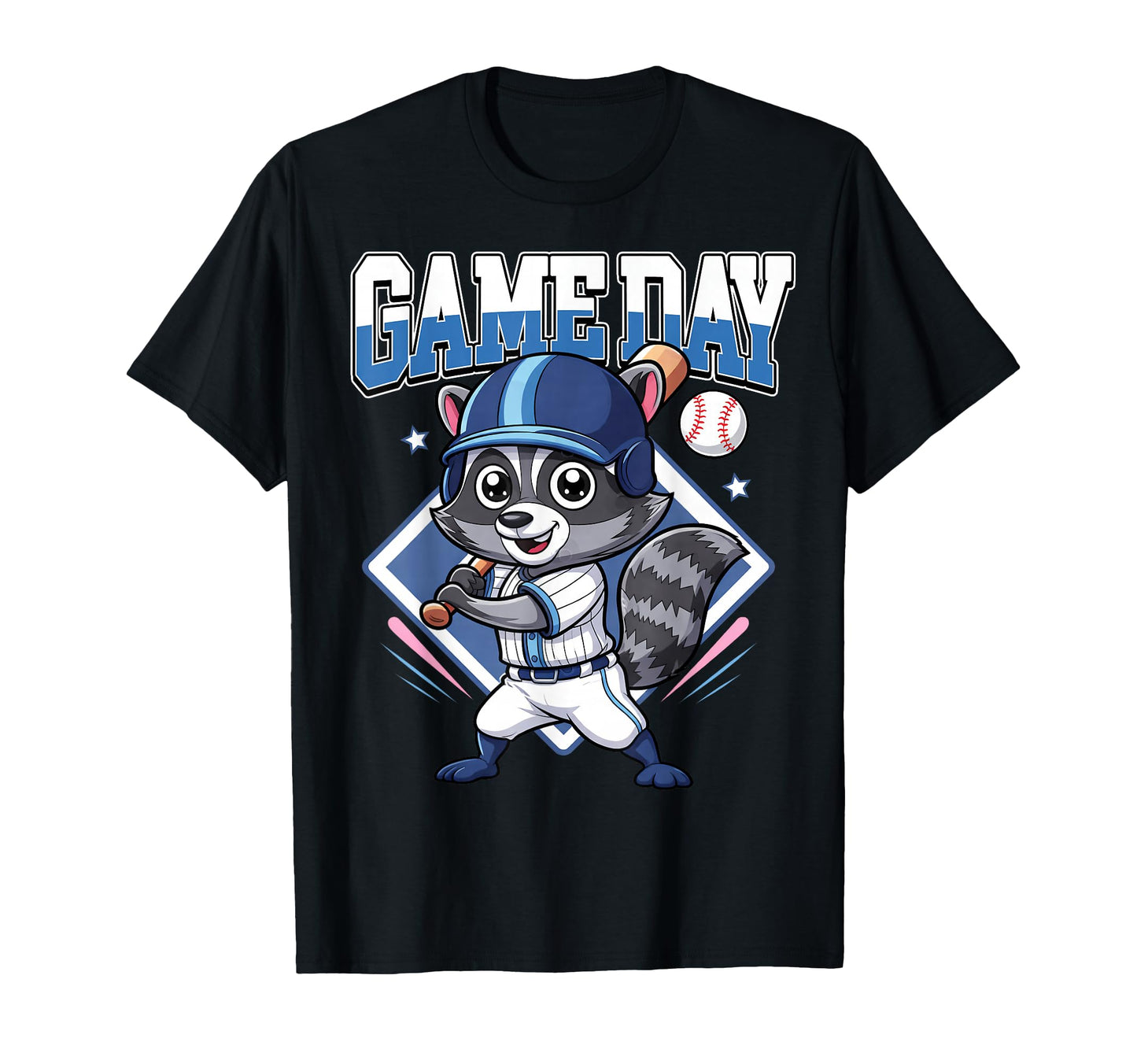 Game Day Baseball Funny Raccoon T-Shirt - Streetwear Style for Adults - T-Shirt, Sweatshirt, Hoodie