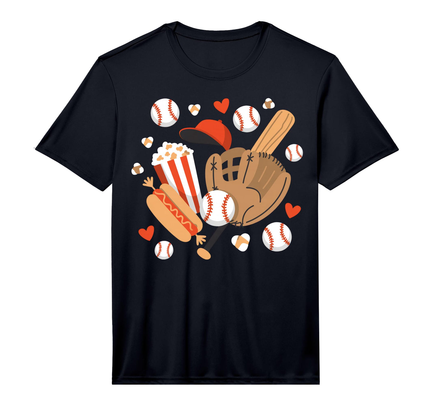 Mens Playful Cartoon Baseball T-Shirt - Minimalist Print Men Women - T-Shirt, Sweatshirt, Hoodie