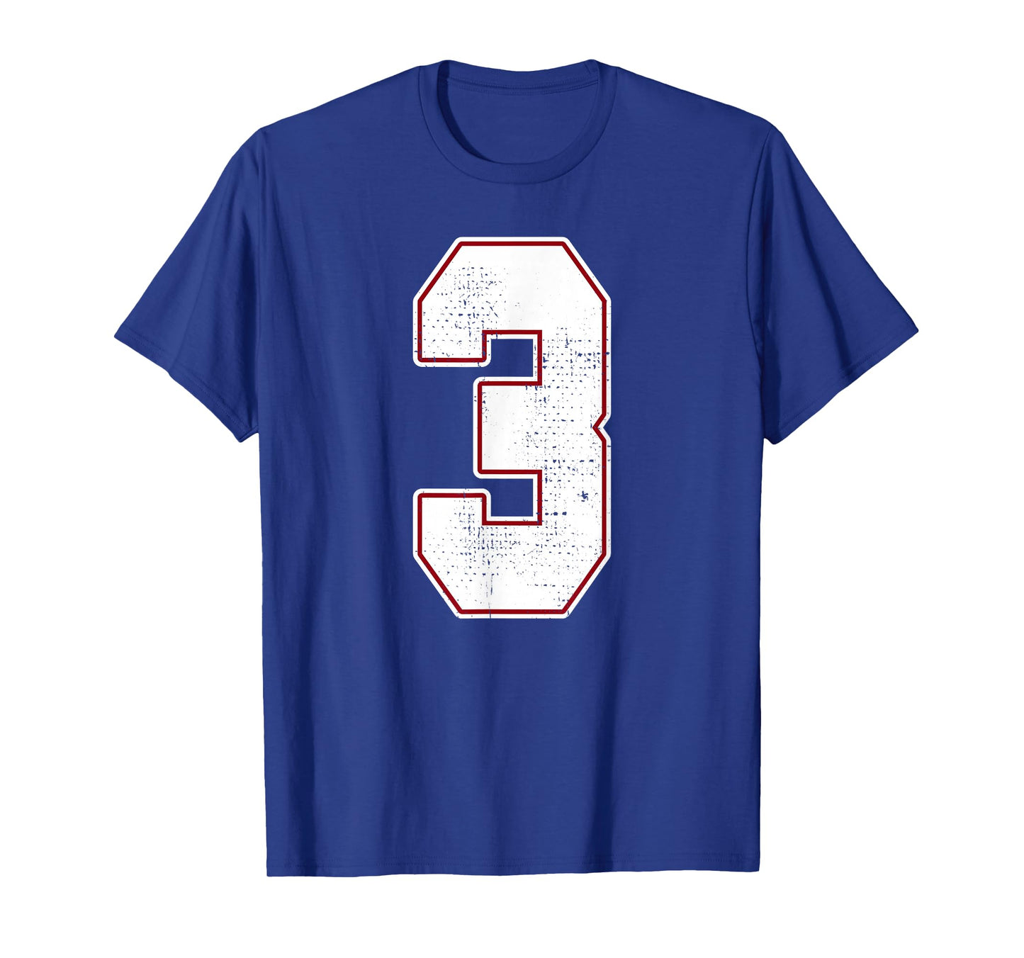 3 Outline Number 3 Fan Varsity Sports T-Shirt - Novelty Apparel Men Women - T-Shirt, Sweatshirt, Hoodie