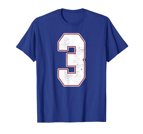 3 Outline Number 3 Fan Varsity Sports T-Shirt - Novelty Apparel Men Women - T-Shirt, Sweatshirt, Hoodie