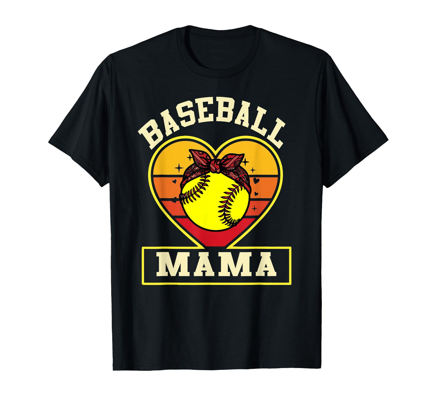 Baseball Mama Heart Bow Softball Mom T-Shirt - Unique Graphic Men Women - T-Shirt, Sweatshirt, Hoodie