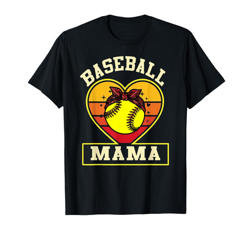 Baseball Mama Heart Bow Softball Mom T-Shirt - Unique Graphic Men Women - T-Shirt, Sweatshirt, Hoodie