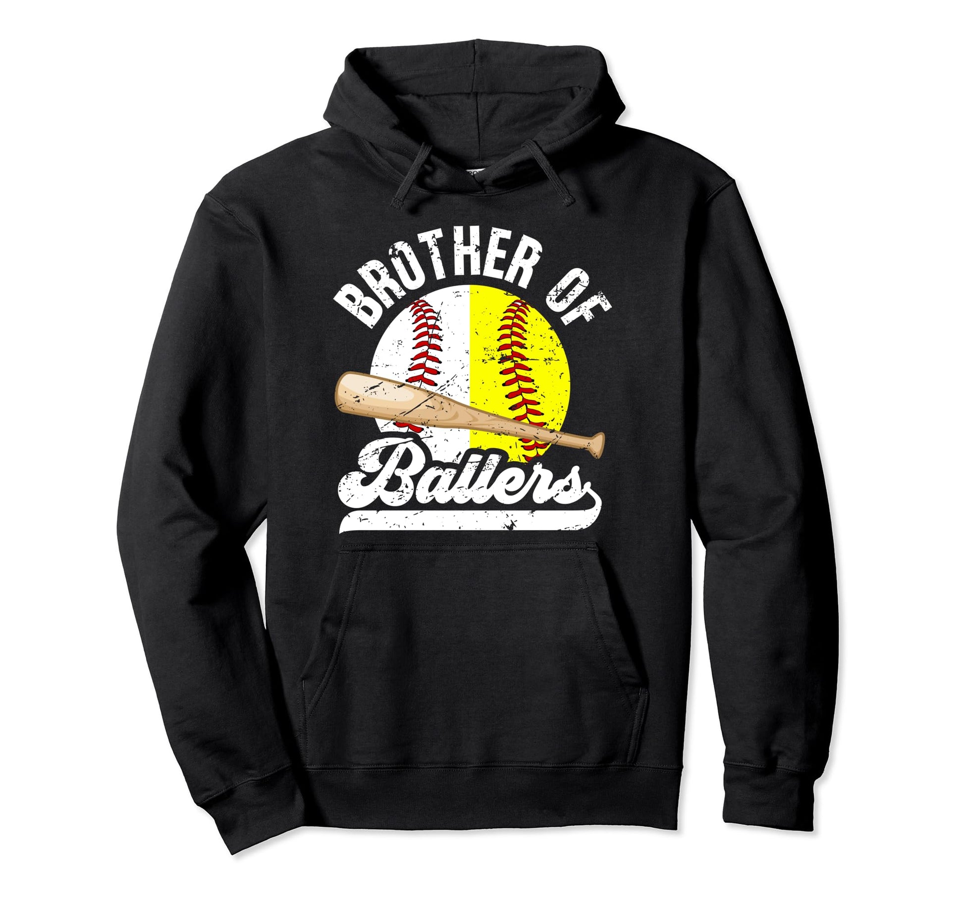 Brother Ballers Softball Baseball Hoodie - Unique Graphic for Adults - T-Shirt, Sweatshirt, Hoodie
