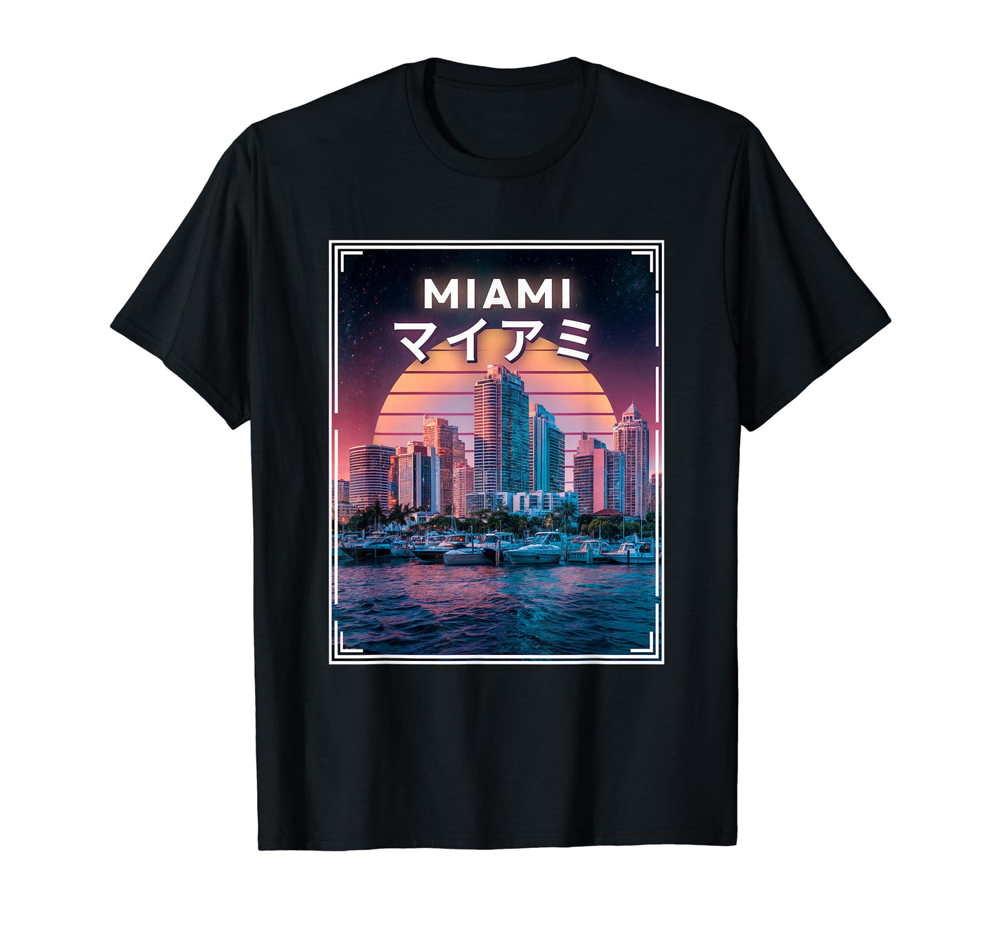 Miami Japanese Vaporwave Aesthetic T-Shirt - Fun Novelty Design Unisex - T-Shirt, Sweatshirt, Hoodie
