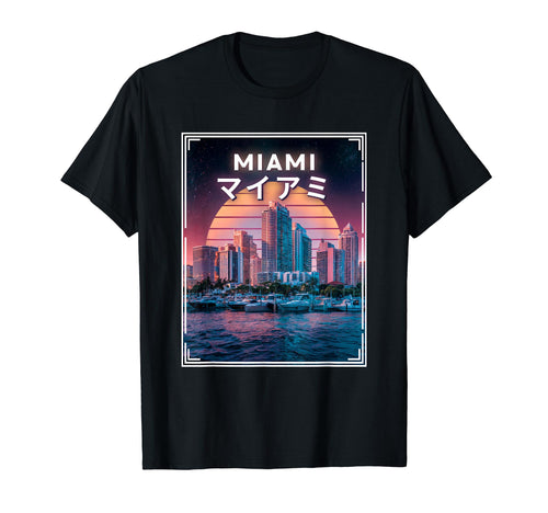 Miami Japanese Vaporwave Aesthetic T-Shirt - Fun Novelty Design Unisex - T-Shirt, Sweatshirt, Hoodie