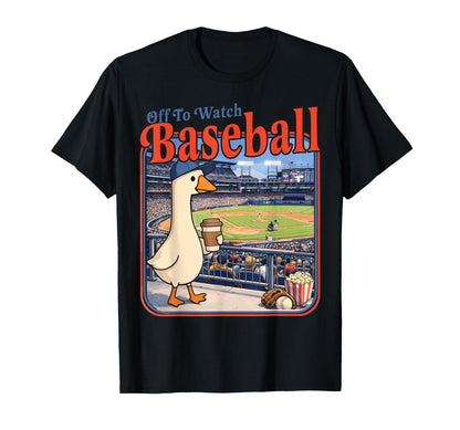 Off To Watch Baseball Goose Baseball T-Shirt - Custom Art Print Unisex - T-Shirt, Sweatshirt, Hoodie