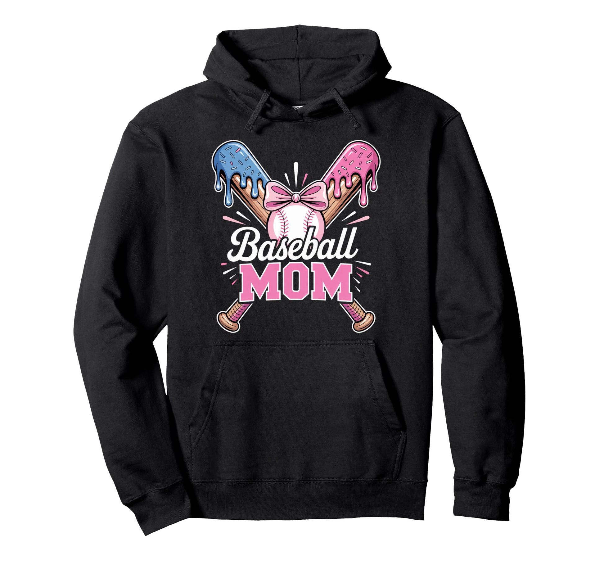 Baseball Mom Ice Cream Drip Game Hoodie - Streetwear Style for Adults - T-Shirt, Sweatshirt, Hoodie