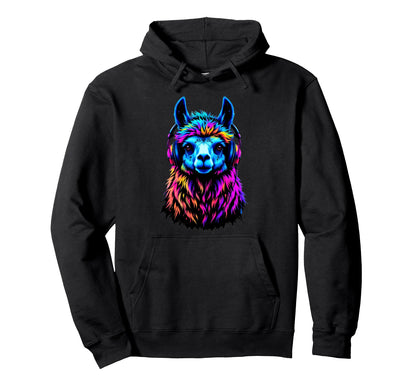 Musical Llama Rainbow Singing Headphones Hoodie - Unique Graphic Men Women - T-Shirt, Sweatshirt, Hoodie