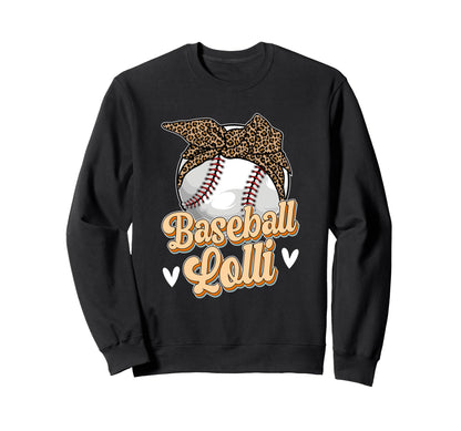 Baseball Lolli Leopard Grandma Sweatshirt - Unique Graphic for Adults - T-Shirt, Sweatshirt, Hoodie