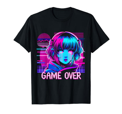 Sad Anime Japanese Vaporwave Aesthetic T-Shirt - Novelty Apparel for Adults - T-Shirt, Sweatshirt, Hoodie