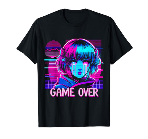 Sad Anime Japanese Vaporwave Aesthetic T-Shirt - Novelty Apparel for Adults - T-Shirt, Sweatshirt, Hoodie