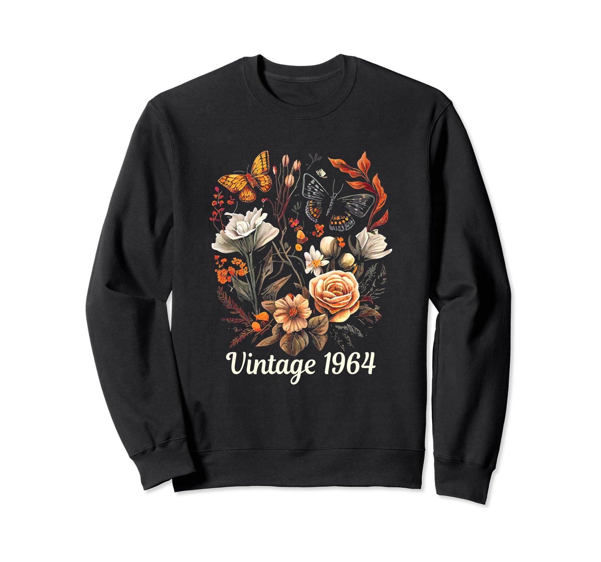 1964 Boho Rose Floral Flower Sweatshirt - Custom Art Print Unisex - T-Shirt, Sweatshirt, Hoodie