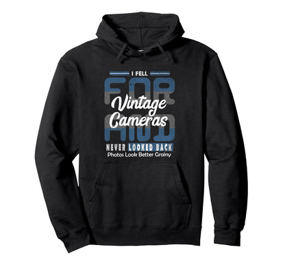 I Fell Cameras Quirky Love Pun Hoodie - Minimalist Print for Adults - T-Shirt, Sweatshirt, Hoodie